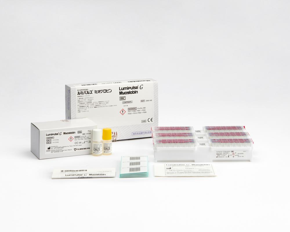 Lumipulse® G Myoglobin Immunoreaction Cartridges (298145) and Lumipulse® G Myoglobin Calibrator set (230305)